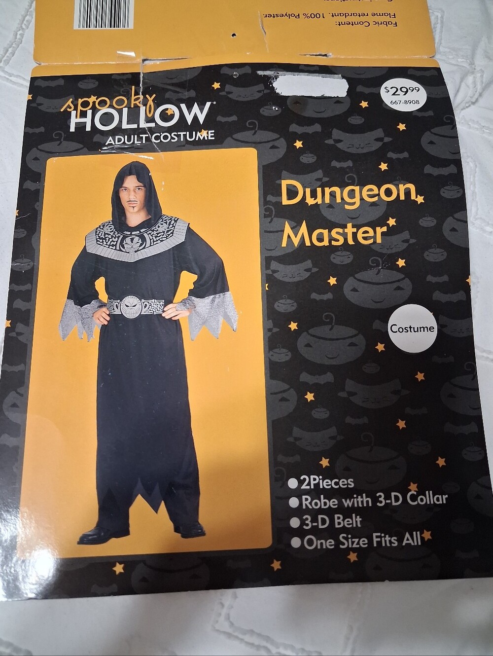 Dungeon Master Men Costume - Black & Silver Robe